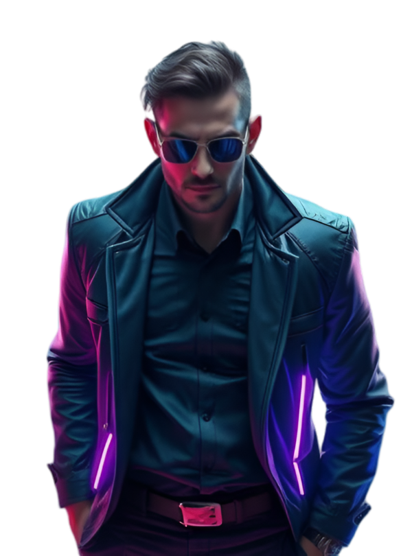 Cyberpunk male business man